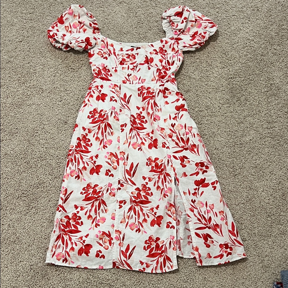 Banana republic Floral Puff Sleeve Dress